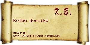 Kolbe Borsika névjegykártya